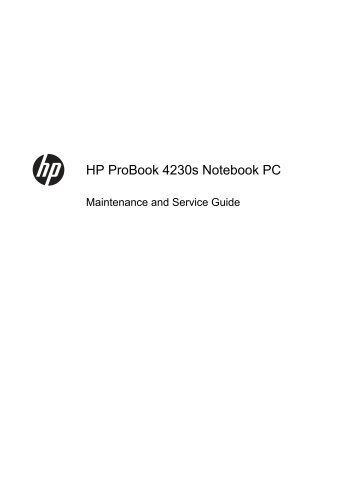 HP Probook 4230s Notebook PC - Hewlett Packard