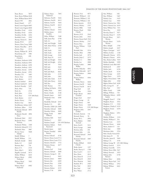 Inmates of the Idaho Penitentiary 1864-1947 - Idaho State Historical ...