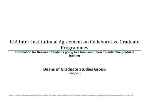 Information for research students going to a host institution to ... - DCU