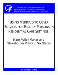 Using Medicaid to Cover Services for Elderly Persons in Residential ...