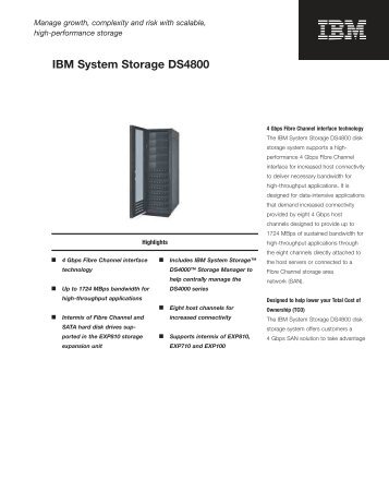 IBM System Storage DS4800 - Nordic Computer A/S