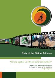 state of the district address 2006 â 2011 - West Rand District ...