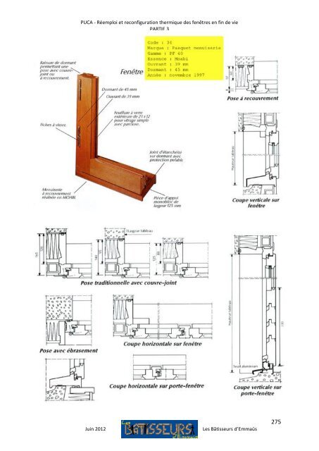 RÃ©emploi et reconfiguration thermique des fenÃªtres bois en ... - Prebat