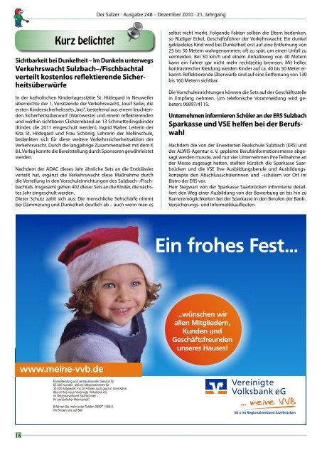 Wir wünschen allen ein frohes Weihnachtsfest und ein ... - Der Sulzer