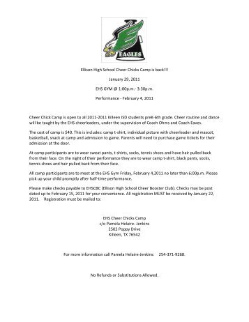Ellison High School Cheer Chicks Camp is back!!! - Killeen ...