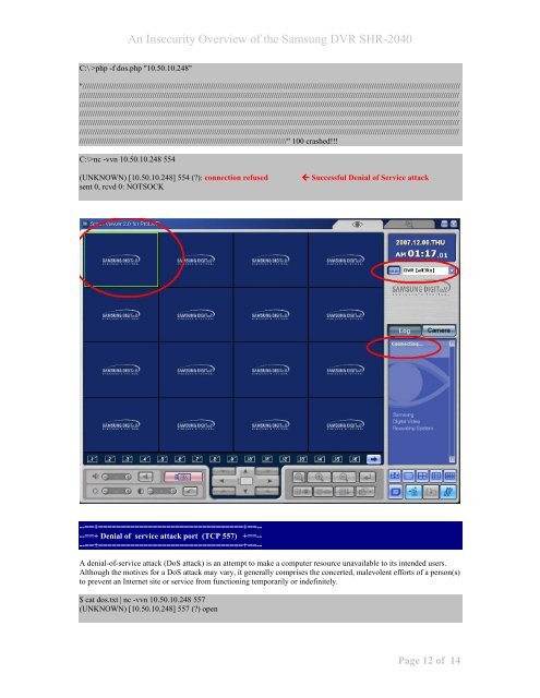 An Insecurity Overview of the Samsung DVR SHR ... - Packet Storm