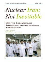 Nuclear Iran: Not Inevitable - ISIS NuclearIran