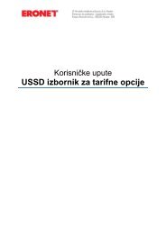 KorisniÃ„Âke upute - USSD izbornik - HT Eronet