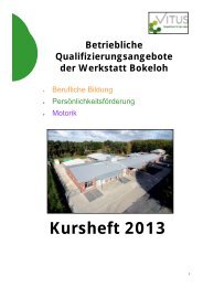 Betriebliche Qualifizierungsangebote - WfbM Bokeloh - Vitus