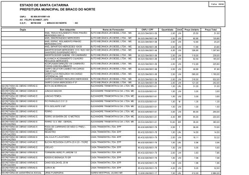 estado de santa catarina prefeitura municipal de braco do norte ...