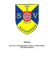 Satzung - TSV Klein-Auheim Handball