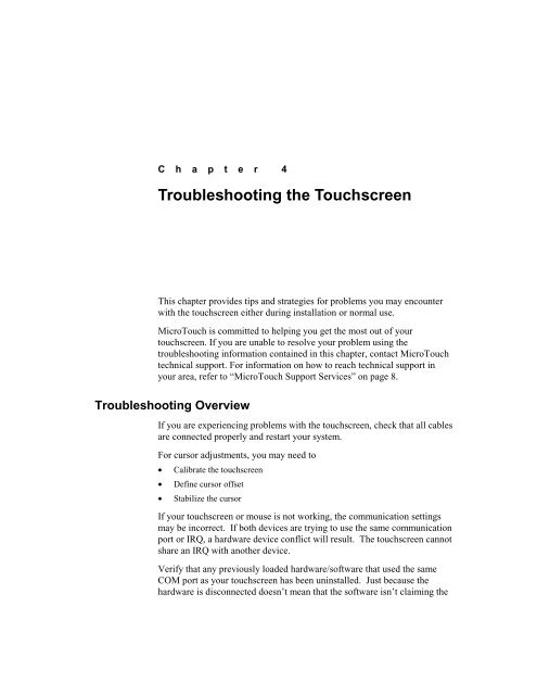 TouchWare for Windows User's Guide - Touch Screens Inc.