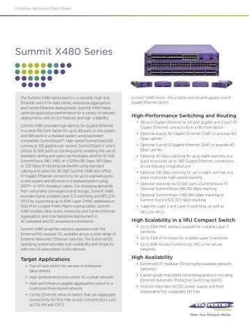 Summit X480 Series - Extreme Networks