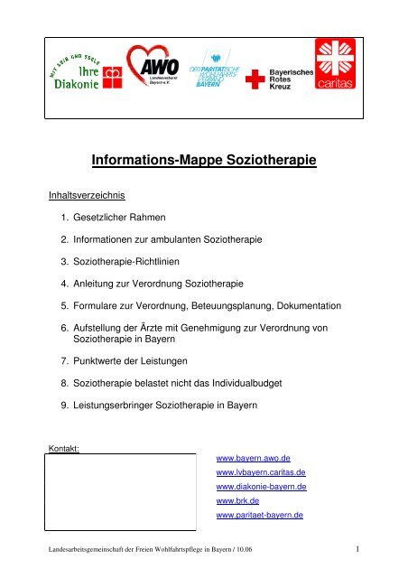 Informations-Mappe Soziotherapie - AWO Landesverband Bayern