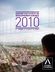 rapport d'activitÃ© et de dÃ©veloppement durable - Altarea Cogedim