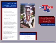 PROGRAM APPLICATION - Louisiana Tech University