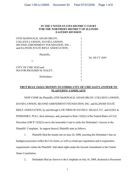  motion to strike answer chicagoguncase