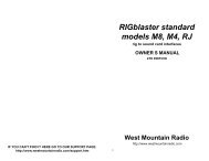 RIGblaster M8, M4, RJ Owner's Manual - West Mountain Radio