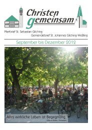 September bis Dezember 2012 - St.Johannes Gilching