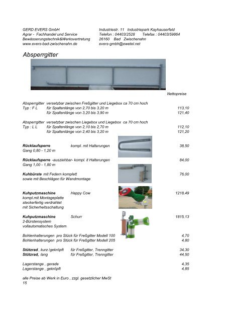 Freßgitter - Gerd Evers GmbH