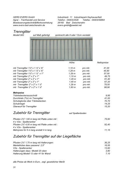 Freßgitter - Gerd Evers GmbH