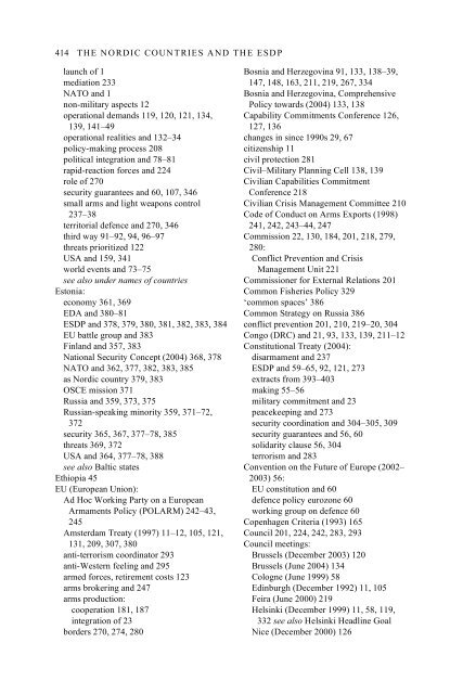 The Nordic Countries and the European Security and Defence Policy