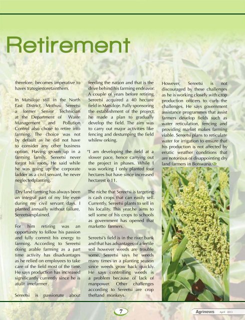 Agrinews April 2013 - Ministry of Agriculture