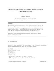 Structure on the set of closure operations of a commutative ring