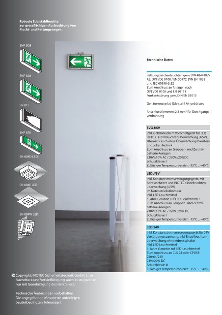 Edelstahl- leuchten - INOTEC Sicherheitstechnik GmbH