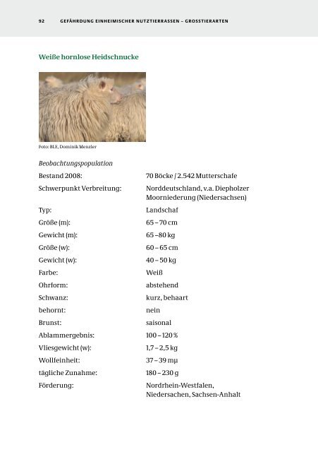 Rote Liste der gefährdeten einheimischen Nutztierrassen in - Genres