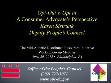 Karen Sistrunk, Office of the People's Counsel for the District of ...