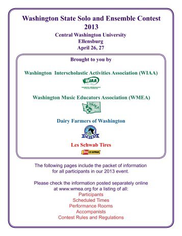 Washington State Solo and Ensemble Contest 2013