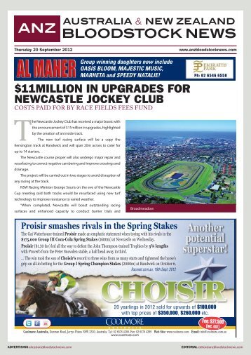 READ TOMORROW'S ISSUE FOR - ANZ Bloodstock News