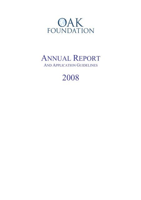 ANNUAL REPORT - Oak Foundation