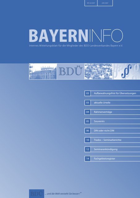 Seminare und Veranstaltungen - BDÜ Bayern