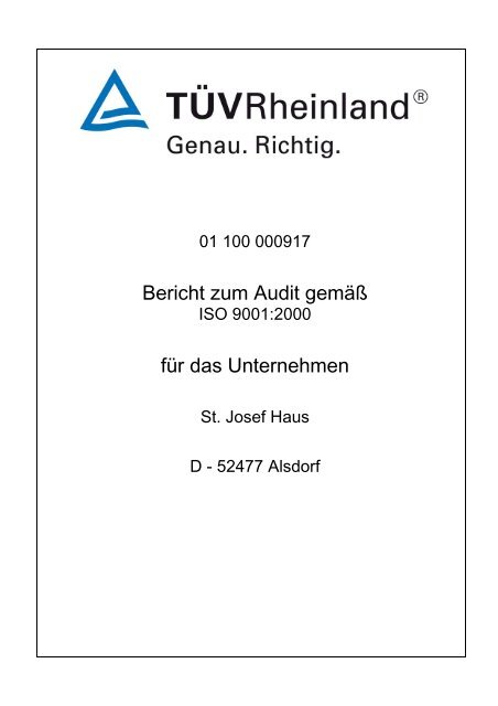 Audit Bericht - Altenheim St. Josefhaus