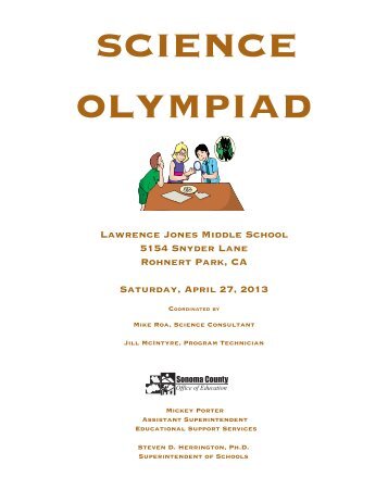 Science Olympiad Program, 2013 (pdf) - Sonoma County Office of ...