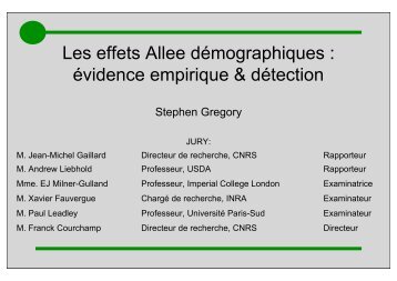 Les effets Allee démographiques : évidence empirique & détection