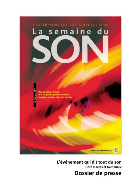 Dossier de presse complet 2011 - La Semaine du Son