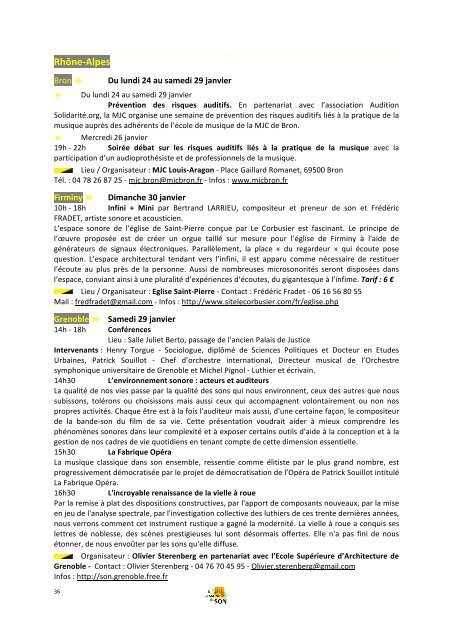 Dossier de presse complet 2011 - La Semaine du Son