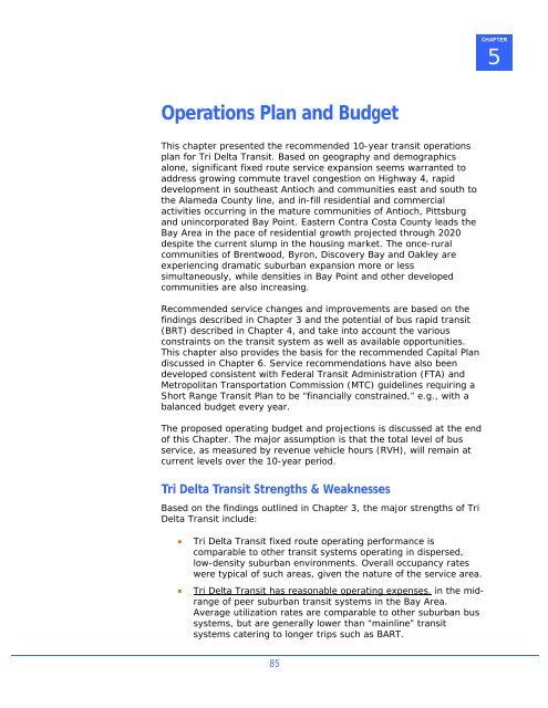 to view Short Range Transit Plan FY 2007/2008 - Tri Delta Transit