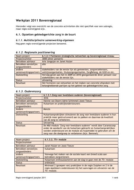 Werkplan 2010 regio Oude IJssel - Caransscoop