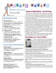 Newsletter - Miller Marley School of Dance and Voice