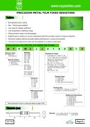 precision metal film fixed resistors