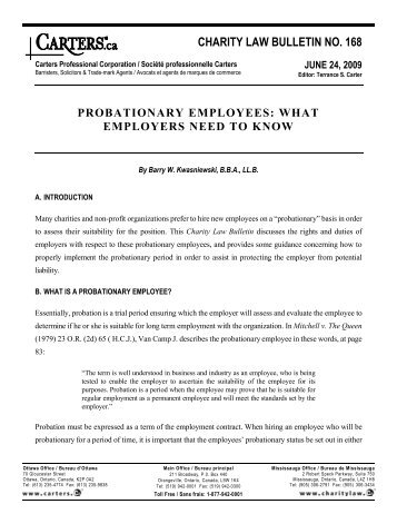 Probationary Employees - Carters Professional Corporation