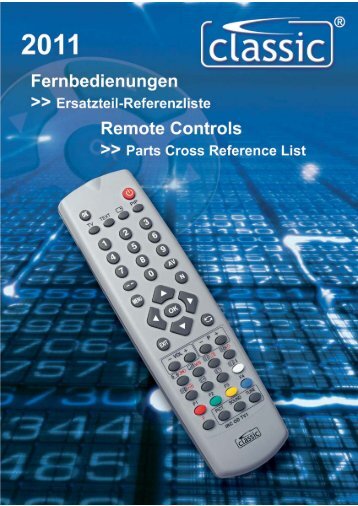Fernbedienungen >>> Ersatzteilreferenzliste Remote Controls ...