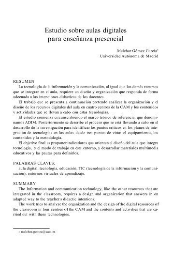 Estudio sobre aulas digitales para enseÃ±anza presencial - Revista ...