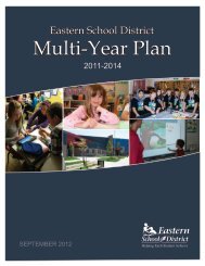 Multi-Year Plan 2011-2014 - Eastern School District