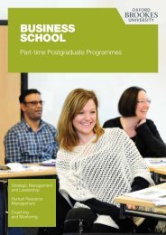 Part-time Postgraduate brochure - Oxford Brookes University ...