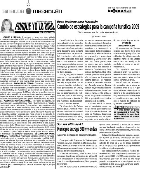 Sinaloa en primer lugar... - SEMANARIO LA GACETA